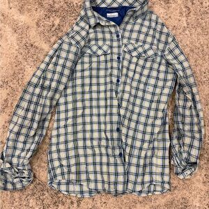 Columbia Omni-Shade Casual Plaid Button-Up Shirt - Men’s XL